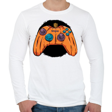 PRINTFASHION Tök joystick - Férfi hosszú ujjú póló - Fehér férfi póló