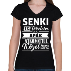 PRINTFASHION Tökéletes APA - Női V-nyakú póló - Fekete