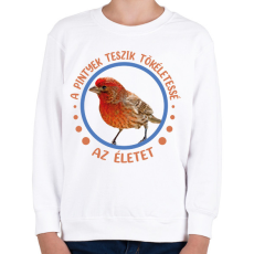PRINTFASHION Tökéletes élet - Pinty - Gyerek pulóver - Fehér