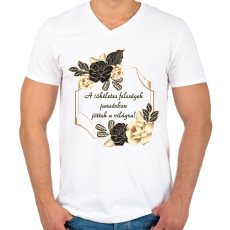 PRINTFASHION Tökéletes feleség szülinapja január - Férfi V-nyakú póló - Fehér