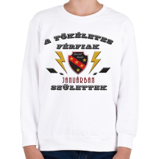 PRINTFASHION Tökéletes férfi január - Gyerek pulóver - Fehér