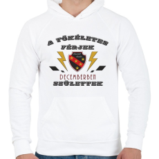PRINTFASHION Tökéletes férjek december - Férfi kapucnis pulóver - Fehér