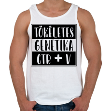 PRINTFASHION Tökéletes genetika Ctr+V - Férfi atléta - Fehér