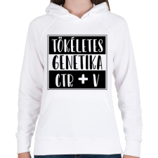 PRINTFASHION Tökéletes genetika Ctr+V - Női kapucnis pulóver - Fehér női pulóver, kardigán
