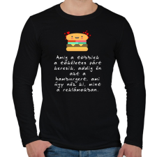 PRINTFASHION TÖKÉLETES HAMBURGER - Férfi hosszú ujjú póló - Fekete férfi póló