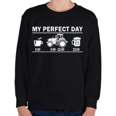 PRINTFASHION Tökéletes nap egy traktorosnak - Gyerek pulóver - Fekete