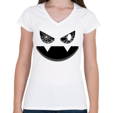 PRINTFASHION Tökfej - Női V-nyakú póló - Fehér női póló