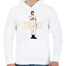 PRINTFASHION Tokio - Férfi kapucnis pulóver - Fehér férfi pulóver, kardigán