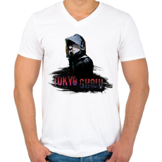 PRINTFASHION Tokyo Ghoul - Férfi V-nyakú póló - Fehér