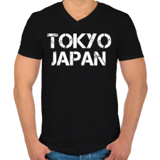 PRINTFASHION Tokyo Japan - Férfi V-nyakú póló - Fekete férfi póló