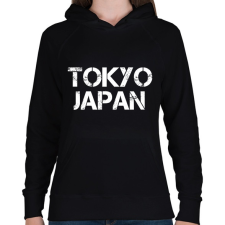 PRINTFASHION Tokyo Japan - Női kapucnis pulóver - Fekete női pulóver, kardigán