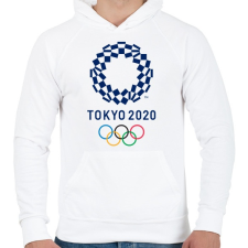 PRINTFASHION Tokyo Olimpic 2020 - Férfi kapucnis pulóver - Fehér férfi pulóver, kardigán