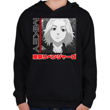 PRINTFASHION Tokyo Revengers Mikey - Gyerek kapucnis pulóver - Fekete gyerek pulóver, kardigán