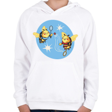 PRINTFASHION Tollasozó méhecskék - Gyerek kapucnis pulóver - Fehér gyerek pulóver, kardigán