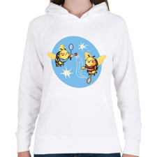 PRINTFASHION Tollasozó méhecskék - Női kapucnis pulóver - Fehér női pulóver, kardigán