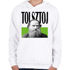 PRINTFASHION Tolsztoj - Önarckép - Gyerek kapucnis pulóver - Fehér