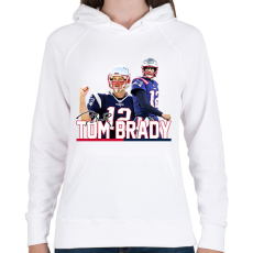PRINTFASHION Tom Brady - Női kapucnis pulóver - Fehér