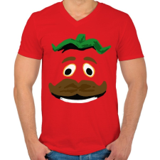 PRINTFASHION Tomatohead - Férfi V-nyakú póló - Piros férfi póló