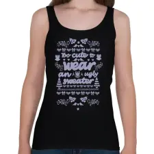 PRINTFASHION too cute - Női atléta - Fekete női trikó