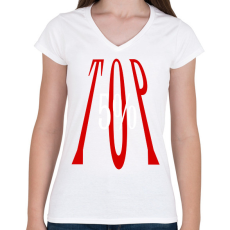 PRINTFASHION TOP 5% - Női V-nyakú póló - Fehér