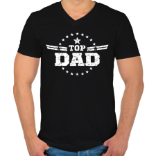 PRINTFASHION Top Dad - Férfi V-nyakú póló - Fekete férfi póló