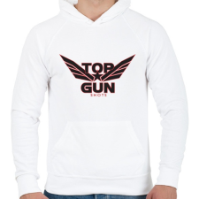 PRINTFASHION TOP GUN - Férfi kapucnis pulóver - Fehér férfi pulóver, kardigán