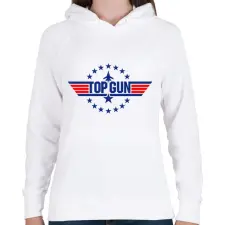PRINTFASHION Top Gun - Női kapucnis pulóver - Fehér női pulóver, kardigán