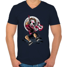 PRINTFASHION Törd meg a csendet! - Férfi V-nyakú póló - Sötétkék férfi póló