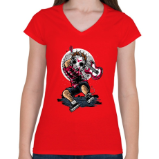 PRINTFASHION Törd meg a csendet! - Női V-nyakú póló - Piros