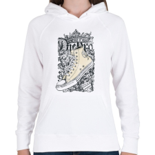 PRINTFASHION torna cipő - Női kapucnis pulóver - Fehér női pulóver, kardigán