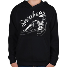 PRINTFASHION Tornacipő - Gyerek kapucnis pulóver - Fekete