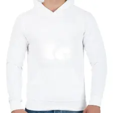 PRINTFASHION Tornádó - Férfi kapucnis pulóver - Fehér férfi pulóver, kardigán