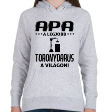 PRINTFASHION Toronydarus apa - Női kapucnis pulóver - Sport szürke női pulóver, kardigán