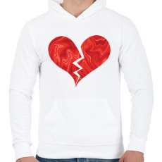 PRINTFASHION Törött szív - Férfi kapucnis pulóver - Fehér