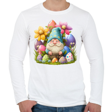 PRINTFASHION Törpe húsvéti tojásokkal - Férfi hosszú ujjú póló - Fehér férfi pulóver, kardigán