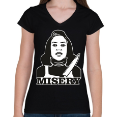 PRINTFASHION Tórtúra - Női V-nyakú póló - Fekete