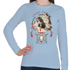 PRINTFASHION Törzsfőnök - Női hosszú ujjú póló - Világoskék