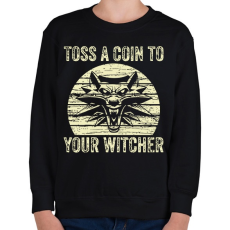 PRINTFASHION Toss a coin! - Gyerek pulóver - Fekete