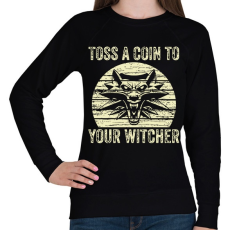 PRINTFASHION Toss a coin! - Női pulóver - Fekete