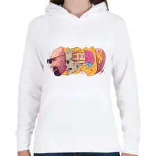 PRINTFASHION Totál szívás - Női kapucnis pulóver - Fehér női pulóver, kardigán