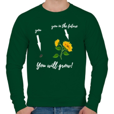 PRINTFASHION Tovább fogsz fejlődni - Férfi pulóver - Sötétzöld férfi pulóver, kardigán