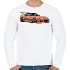 PRINTFASHION Toyota supra  - Férfi pulóver - Fehér férfi pulóver, kardigán