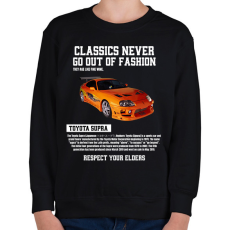 PRINTFASHION Toyota Supra - Gyerek pulóver - Fekete