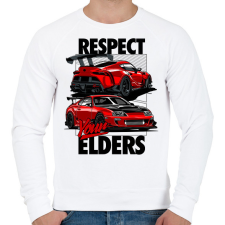 PRINTFASHION TOYOTA SUPRA MK4 vs MK5 RESPECT YOUR ELDERS - Férfi pulóver - Fehér férfi pulóver, kardigán