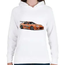 PRINTFASHION Toyota supra  - Női kapucnis pulóver - Fehér női pulóver, kardigán