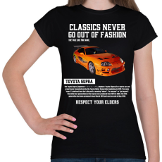 PRINTFASHION Toyota Supra - Női póló - Fekete
