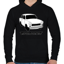 PRINTFASHION Trabant - Férfi kapucnis pulóver - Fekete férfi pulóver, kardigán