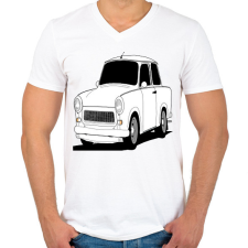 PRINTFASHION Trabant  - Férfi V-nyakú póló - Fehér férfi póló
