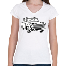 PRINTFASHION Trabant - Női V-nyakú póló - Fehér női póló