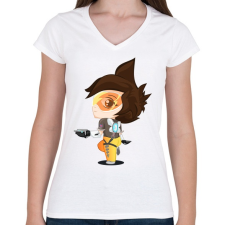 PRINTFASHION tracer - Női V-nyakú póló - Fehér női póló